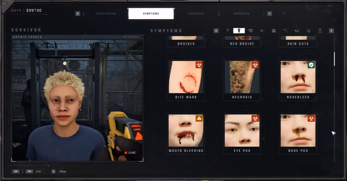 Checkpoint officer examining refugees with medical equipment